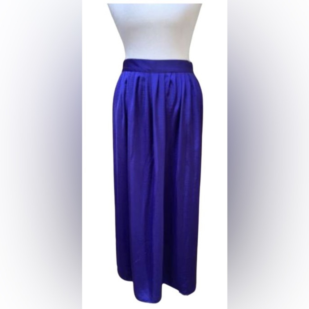 LAUNDRY BY SHELLI SEGAL Royal Purple Flowy Maxi Skirt Small